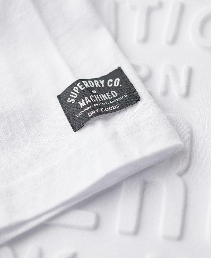 t-shirt met reliëflogo in winterwit