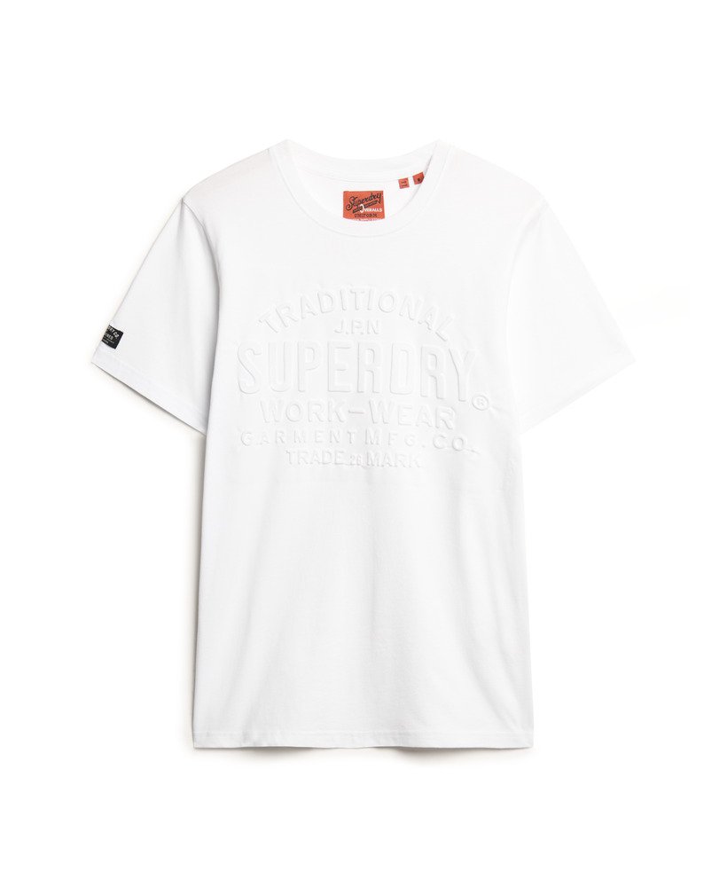 t-shirt met reliëflogo in winterwit