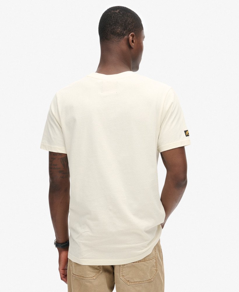t-shirt met reliëflogo in rijstwit