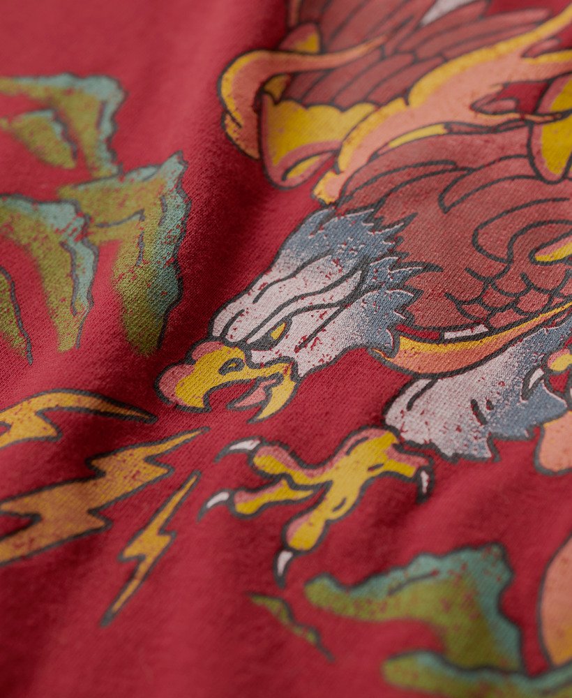 tattoo graphic t-shirt in wijnrood