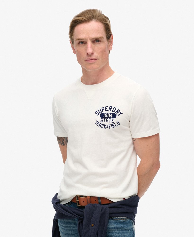 track field grafisch t-shirt in nieuw krijtwit