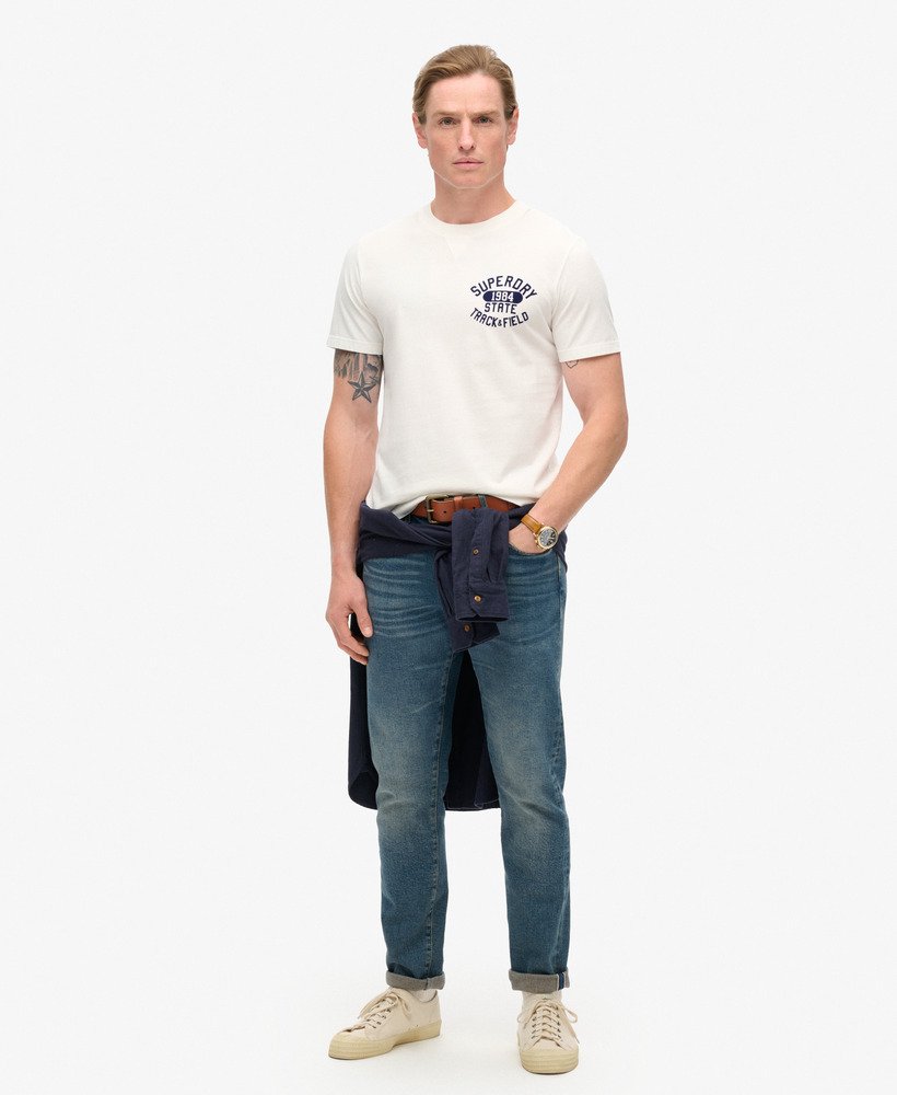 track field grafisch t-shirt in nieuw krijtwit
