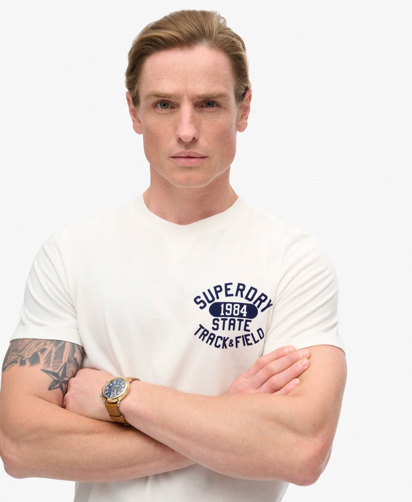 track field grafisch t-shirt in nieuw krijtwit