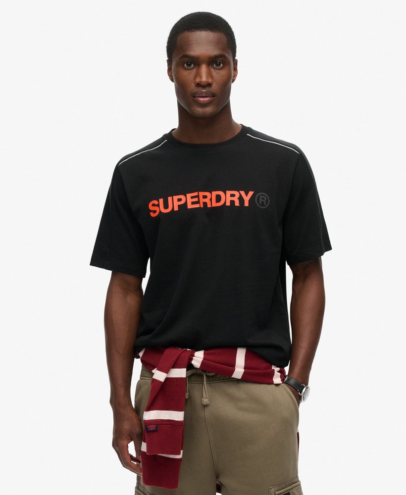 relaxed t-shirt met tech-logo in zwart