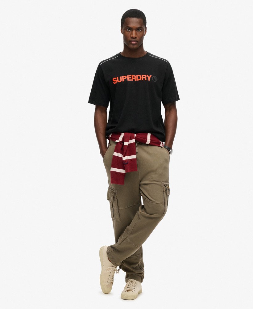 relaxed t-shirt met tech-logo in zwart