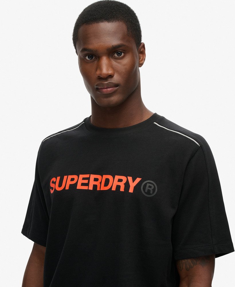 relaxed t-shirt met tech-logo in zwart