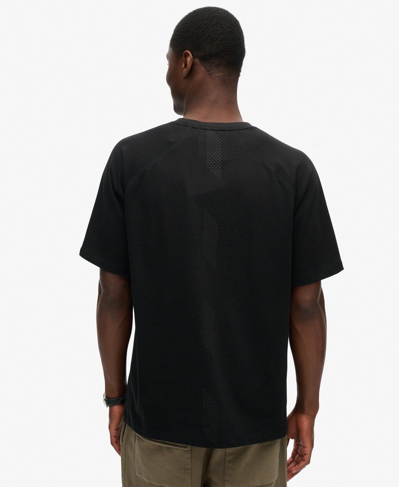 relaxed t-shirt met tech-logo in zwart