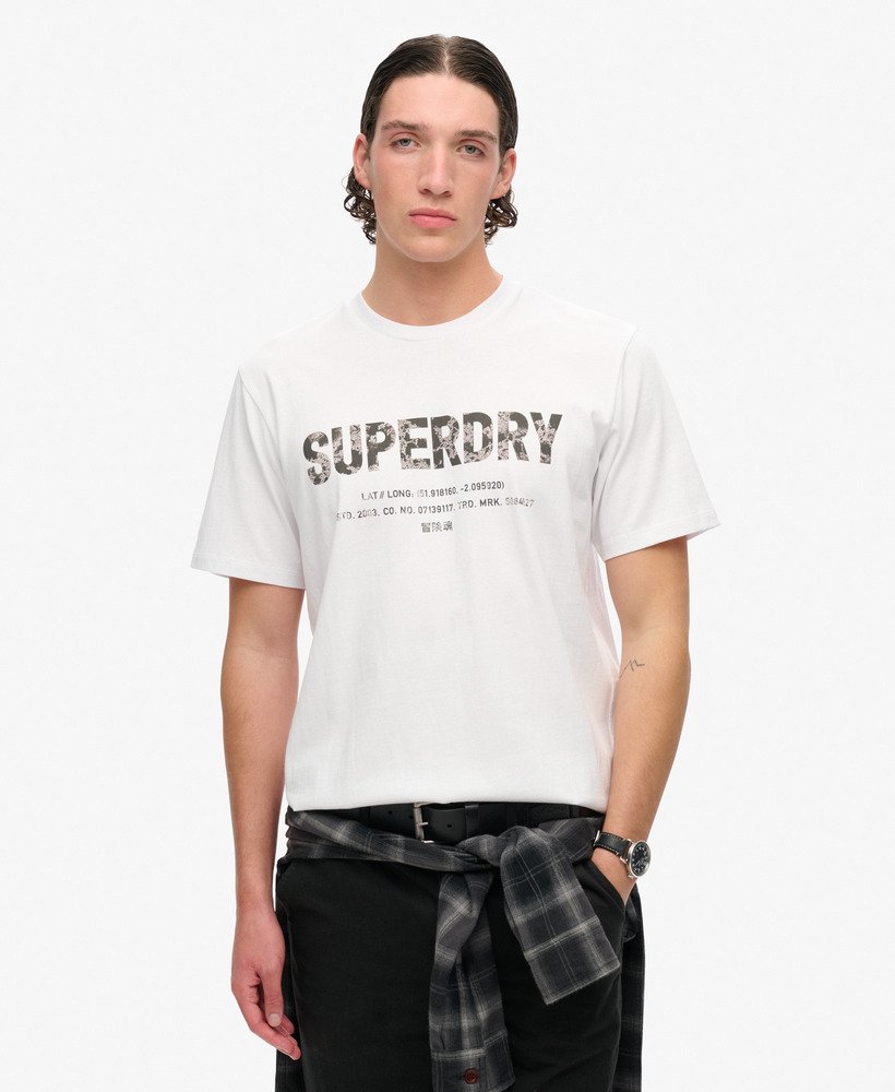utility sport logo loose t-shirt in briljant wit