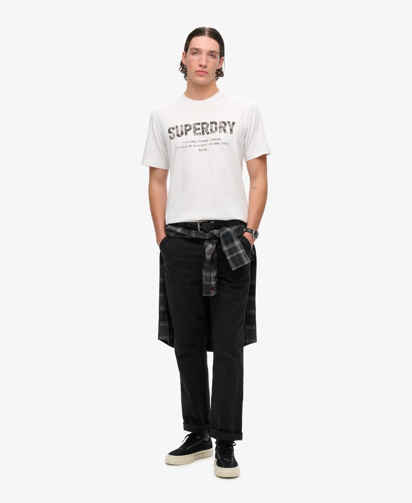 utility sport logo loose t-shirt in briljant wit