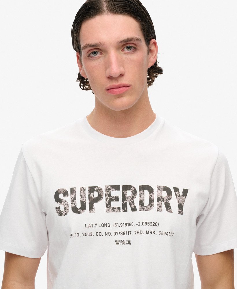 utility sport logo loose t-shirt in briljant wit