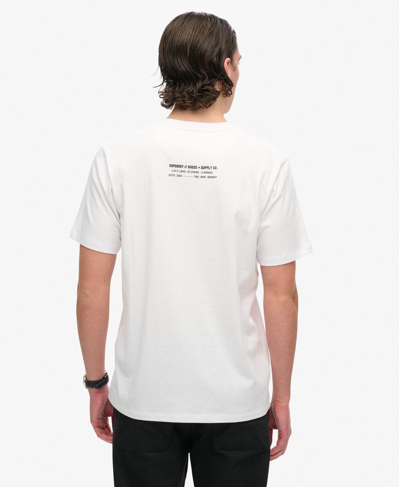 utility sport logo loose t-shirt in briljant wit