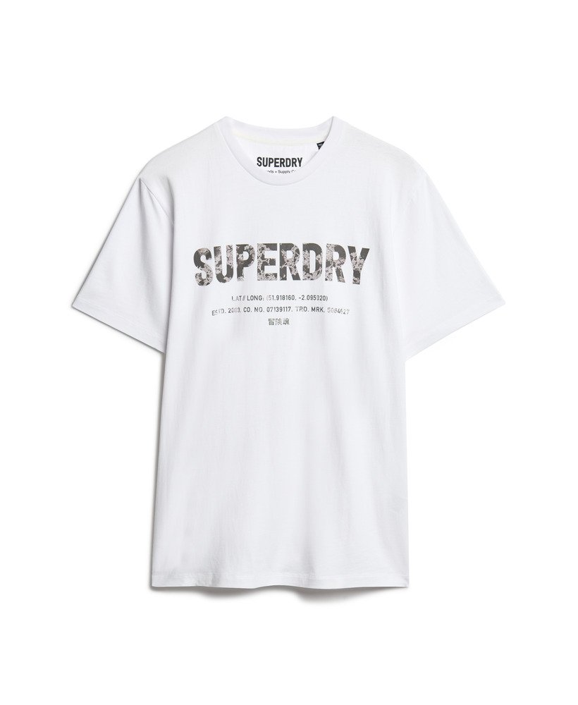 utility sport logo loose t-shirt in briljant wit