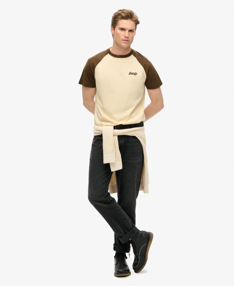 essential logo baseball t-shirt in havermoutgebroken bruin