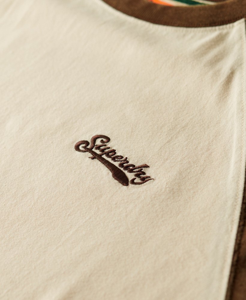 essential logo baseball t-shirt in havermoutgebroken bruin