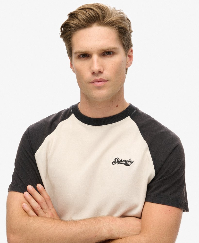 essential logo baseball t-shirt in wit zandzwart