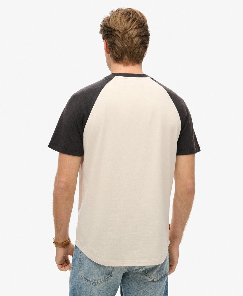 essential logo baseball t-shirt in wit zandzwart