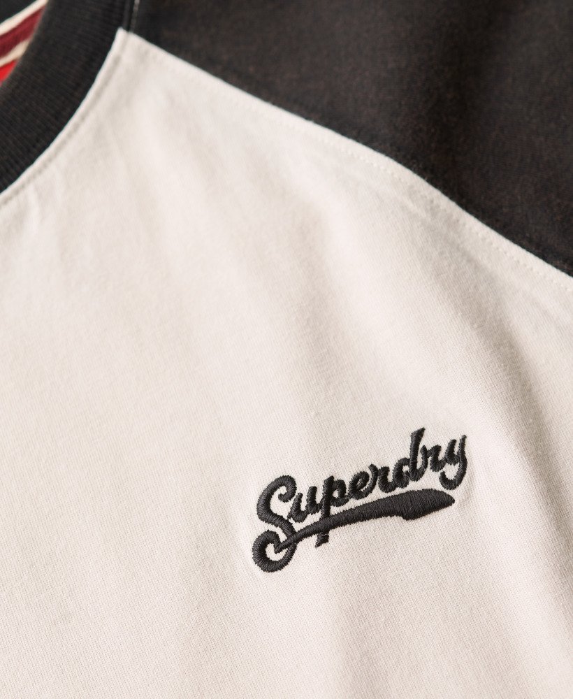 essential logo baseball t-shirt in wit zandzwart
