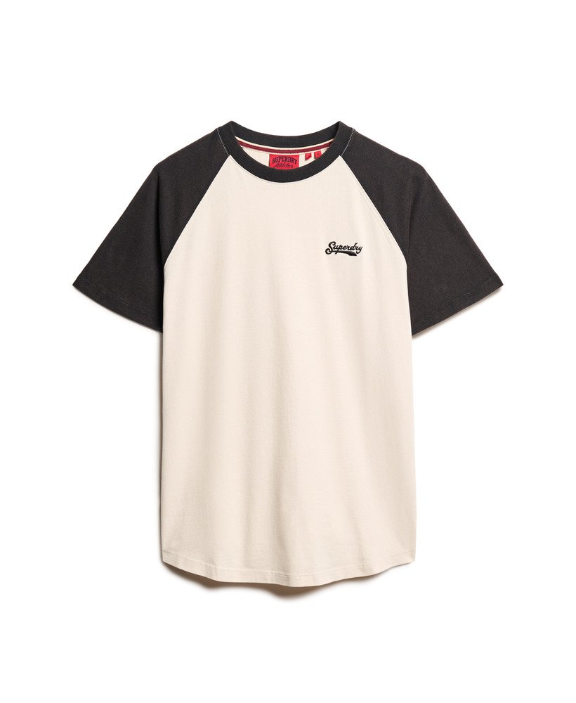 essential logo baseball t-shirt in wit zandzwart
