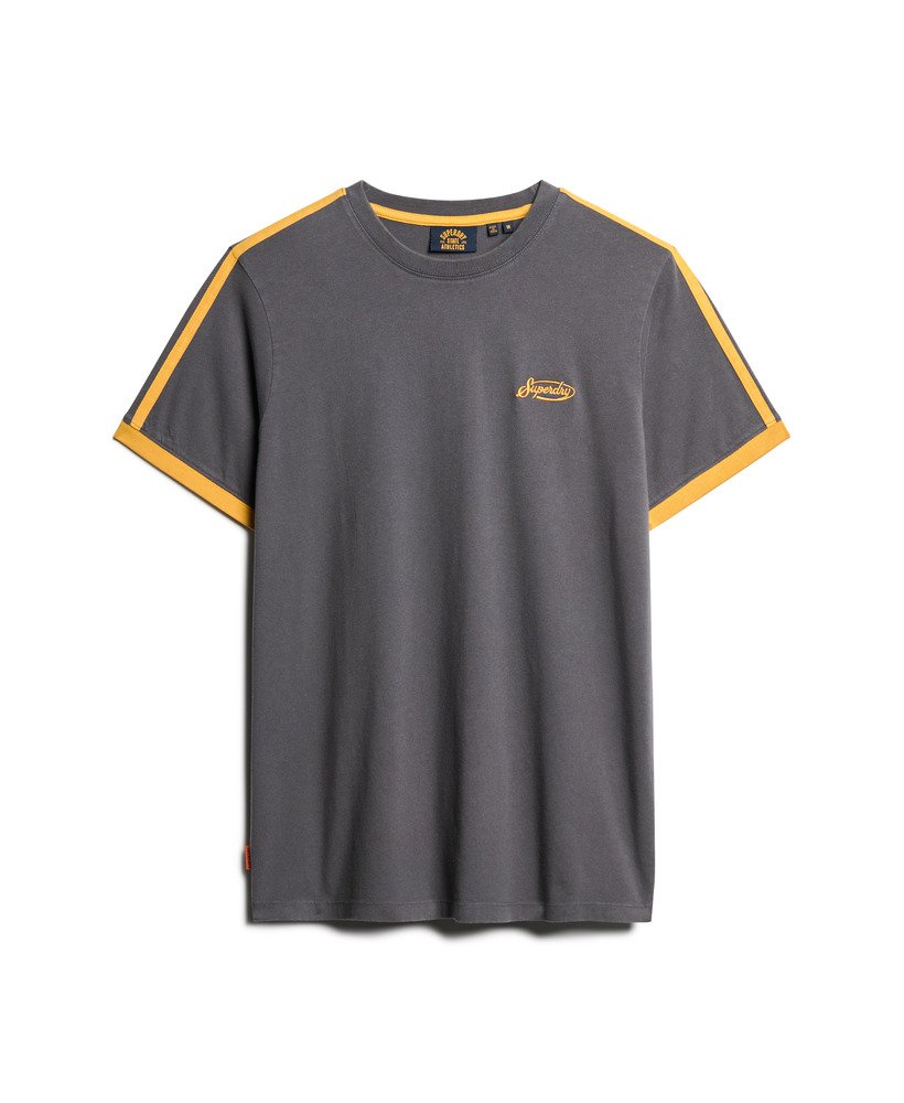 essential logo retro gestreept t-shirt in grafietzwart