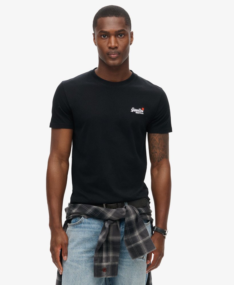 essentieel geborduurd t-shirt in zwart