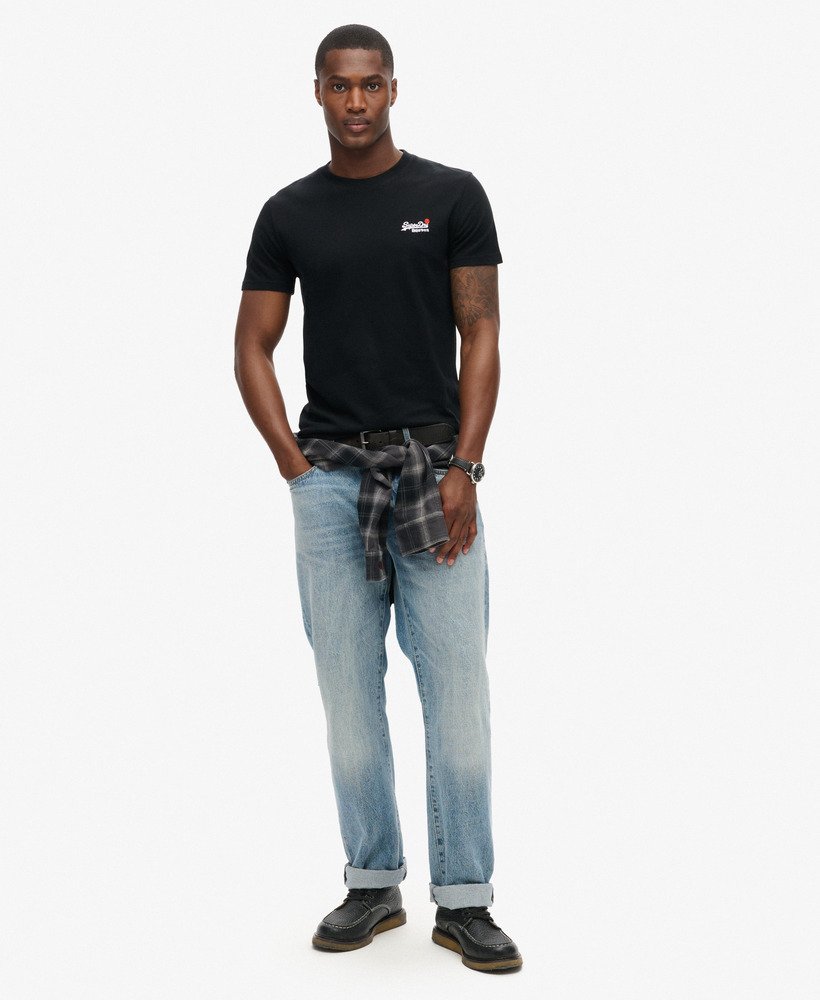 essentieel geborduurd t-shirt in zwart