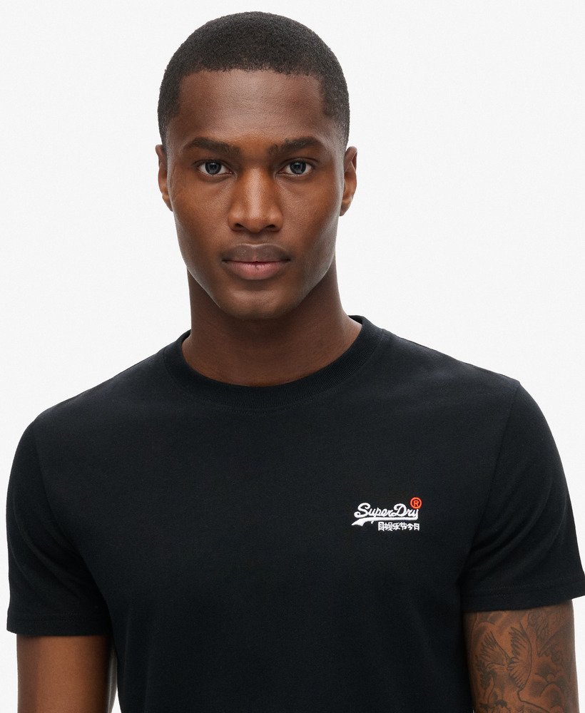 essentieel geborduurd t-shirt in zwart