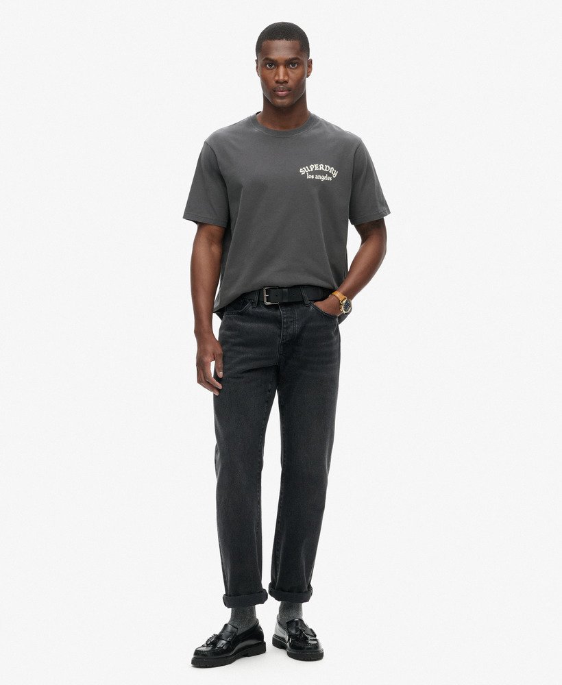 tattoo back graphic loose t-shirt in charcoal
