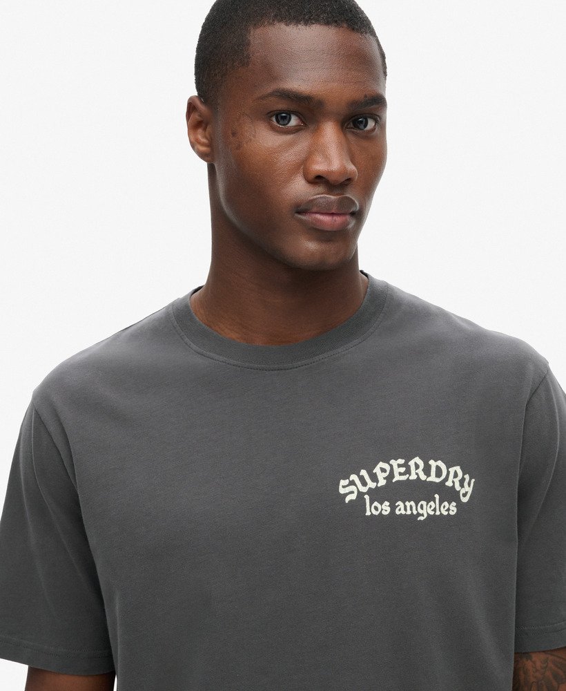 tattoo back graphic loose t-shirt in charcoal