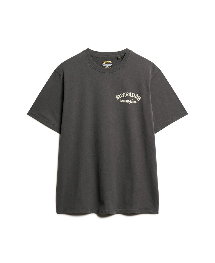 tattoo back graphic loose t-shirt in charcoal
