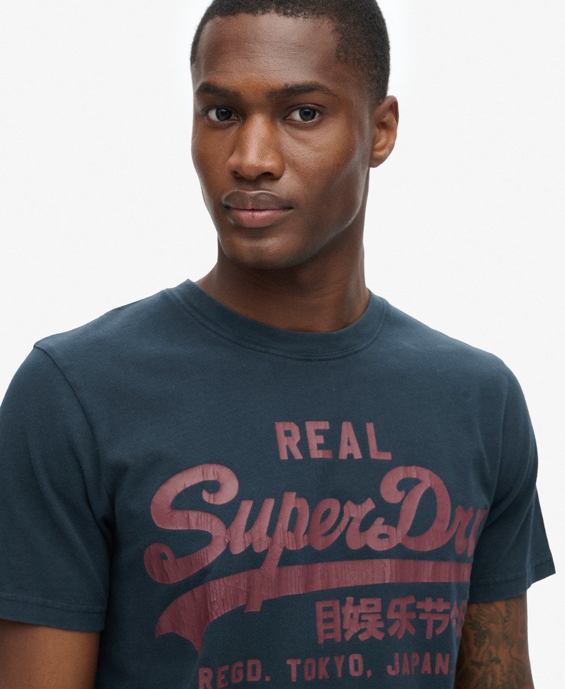 vintage logo graphic t-shirt in eclipse navy