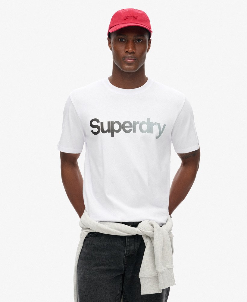 core logo fade loose t-shirt in brilliant white
