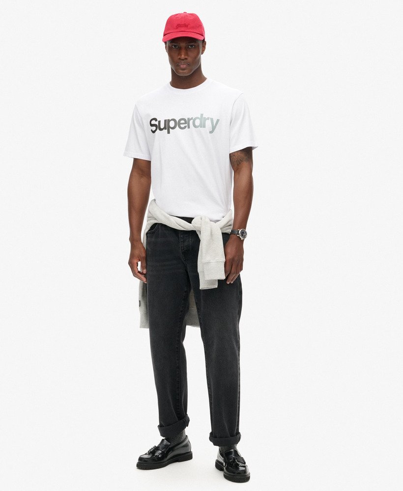 core logo fade loose t-shirt in brilliant white