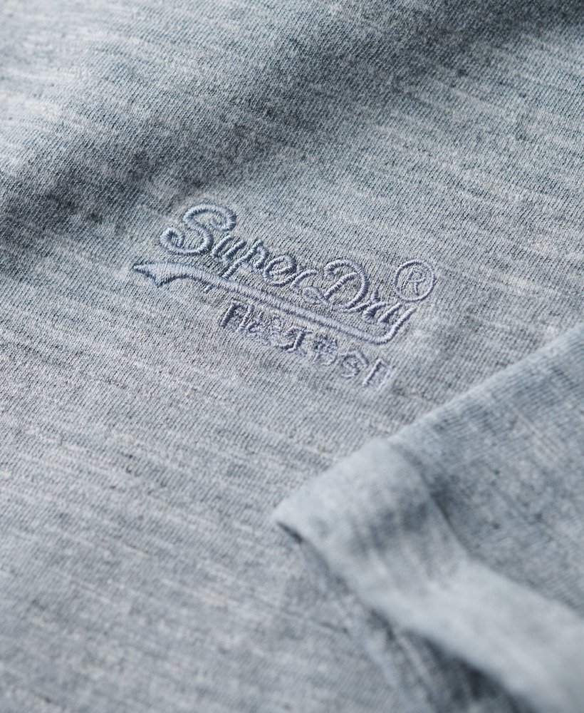 overgeverfd slub gemêleerd t-shirt in blauwe mist.