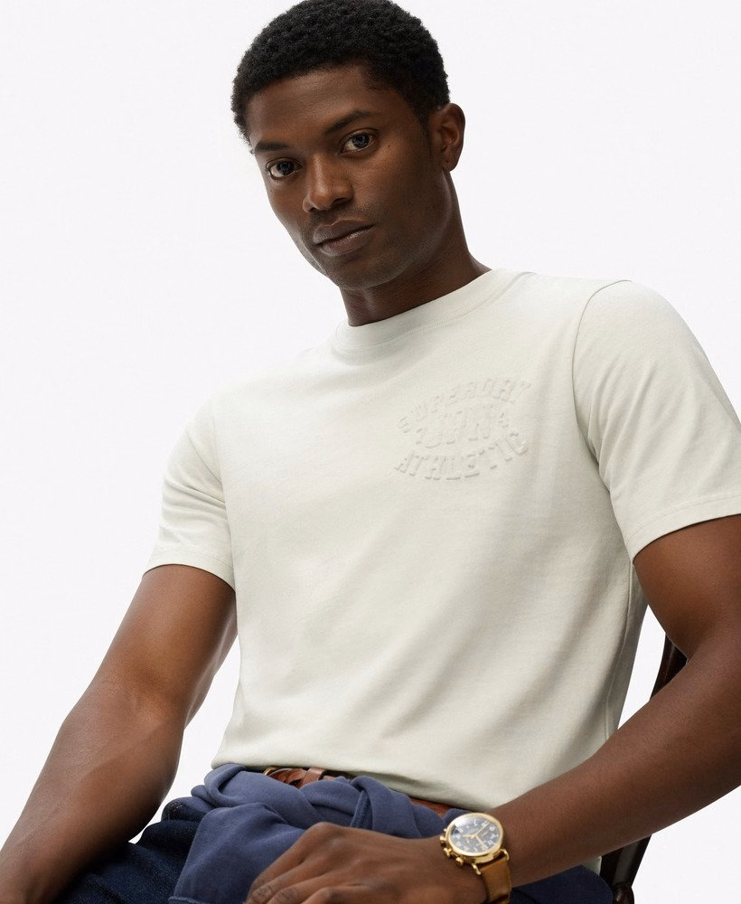 Sportief T-shirt met reliëf, comfortabele pasvorm