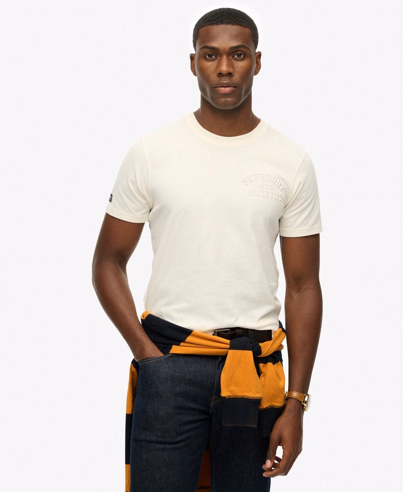 Sportief T-shirt met reliëf, comfortabele pasvorm