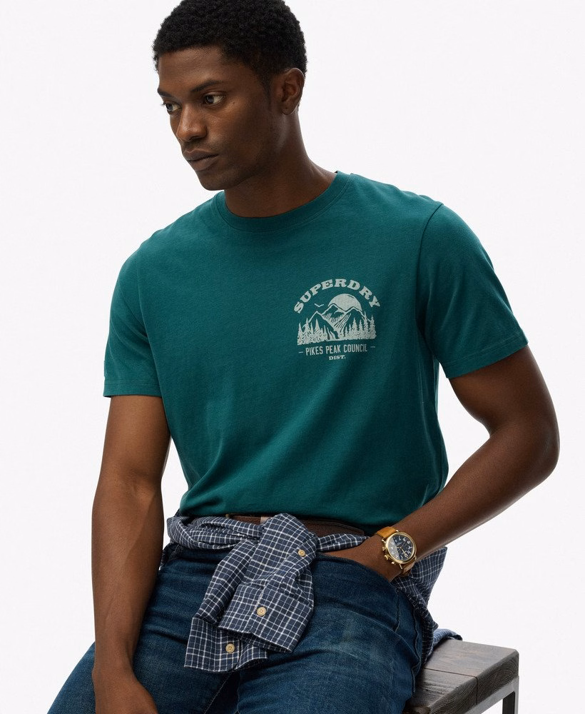 Lo-fi Outdoors T-shirt met borstprint