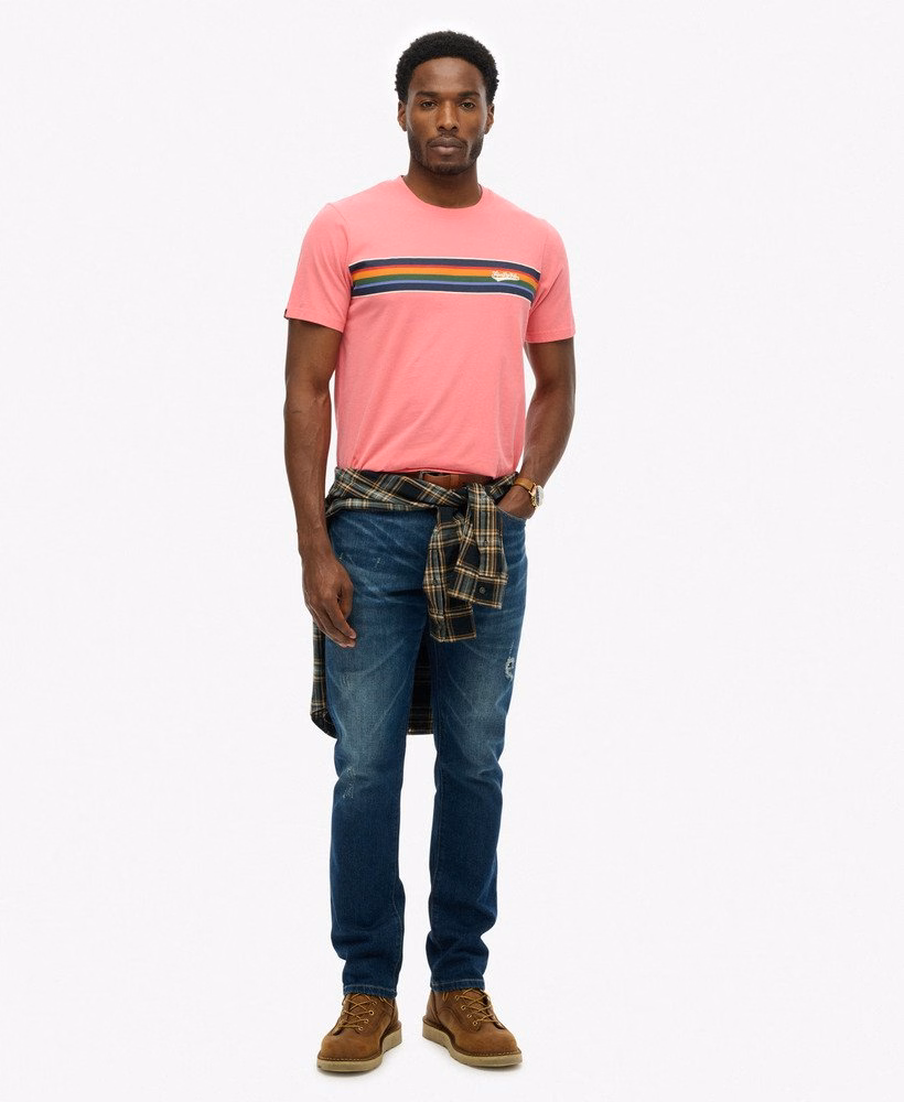 Relaxed T-shirt met outdoor streeplogo