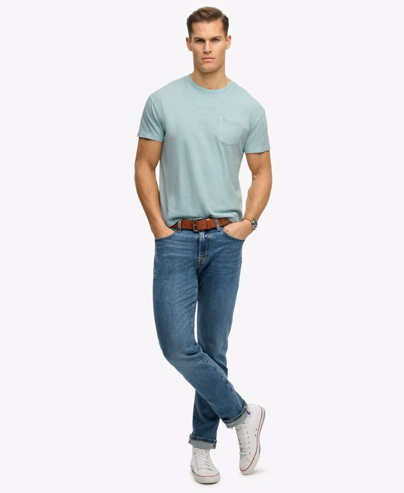 Klassiek katoen-linnen T-shirt met borstzak