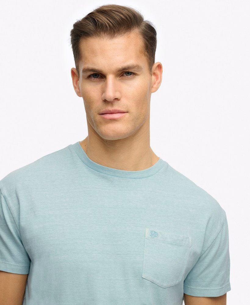 Klassiek katoen-linnen T-shirt met borstzak