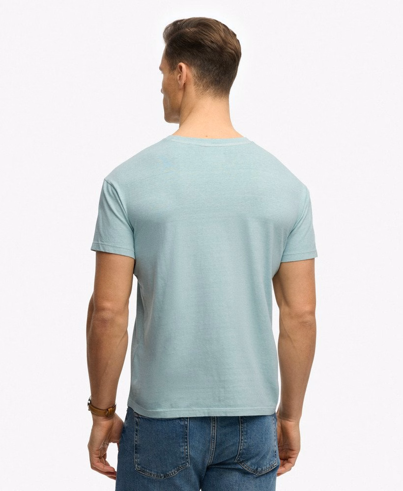 Klassiek katoen-linnen T-shirt met borstzak