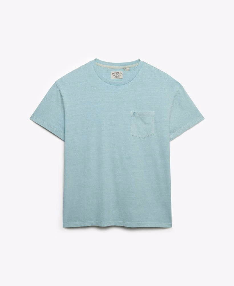 Klassiek katoen-linnen T-shirt met borstzak