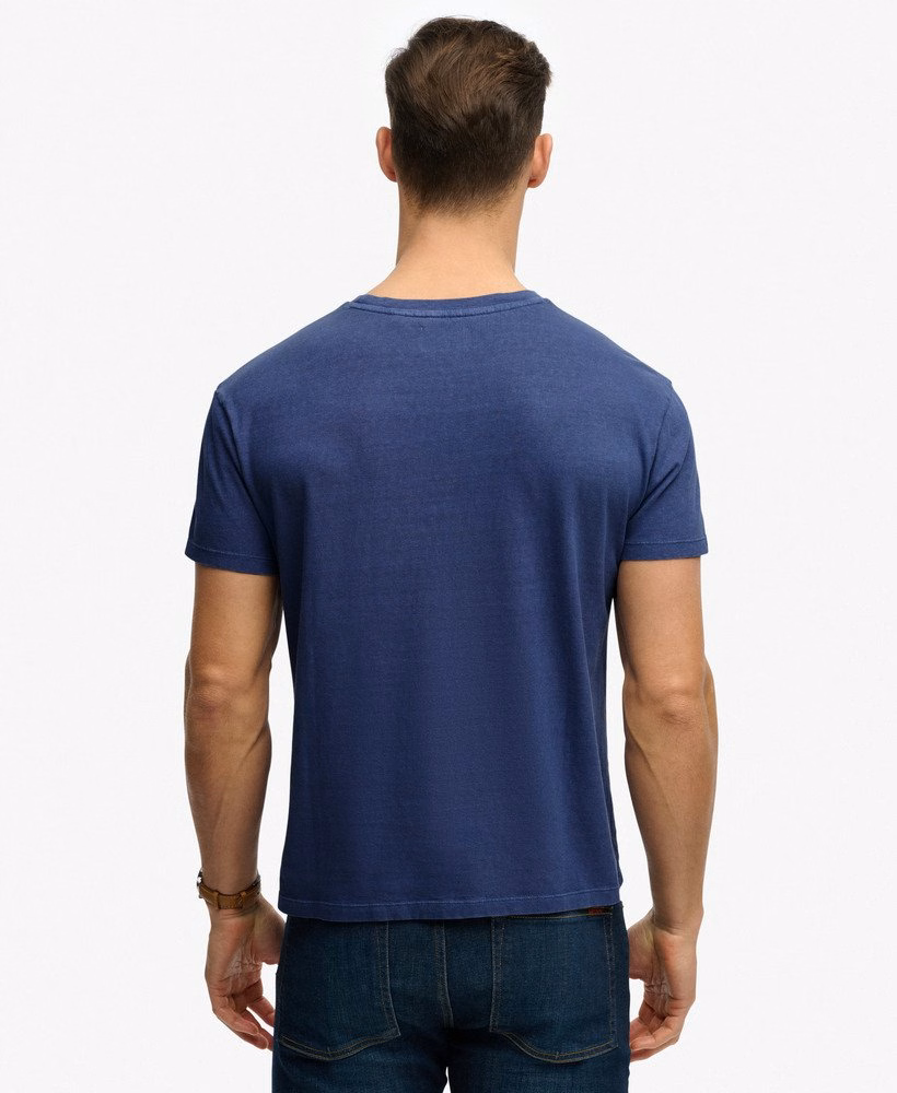 Klassiek katoen-linnen T-shirt met borstzak