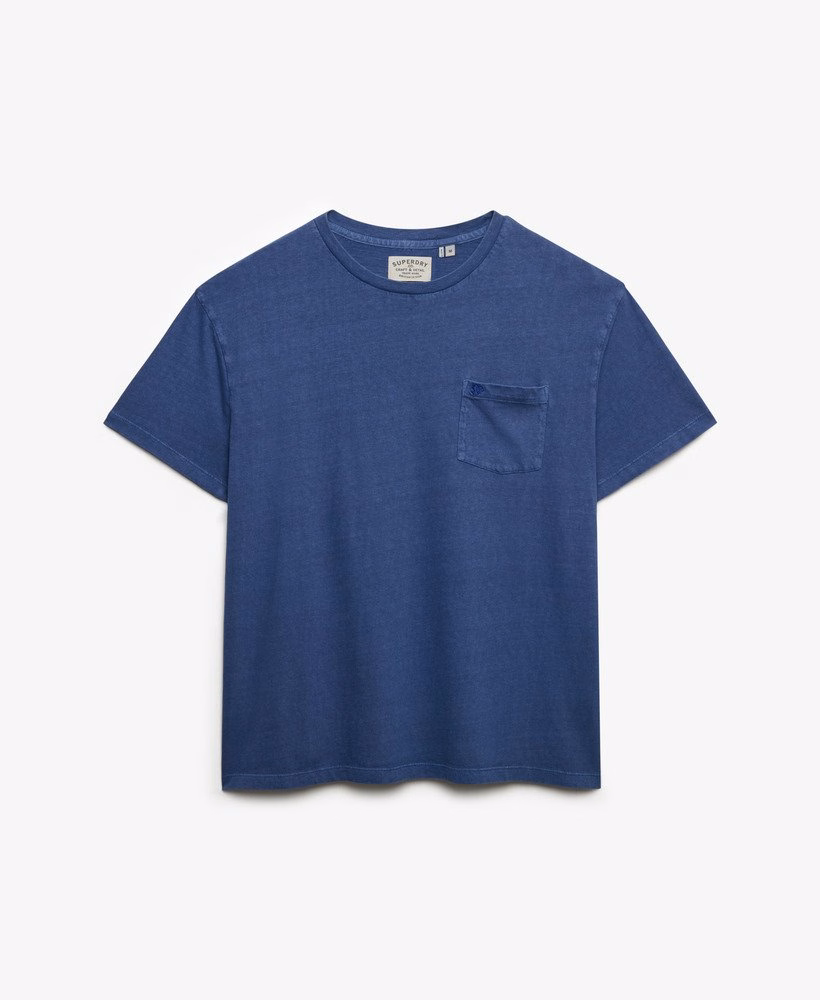 Klassiek katoen-linnen T-shirt met borstzak