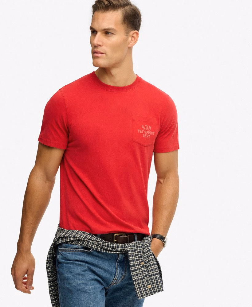 Vintage preppy relaxed T-shirt met borstzak