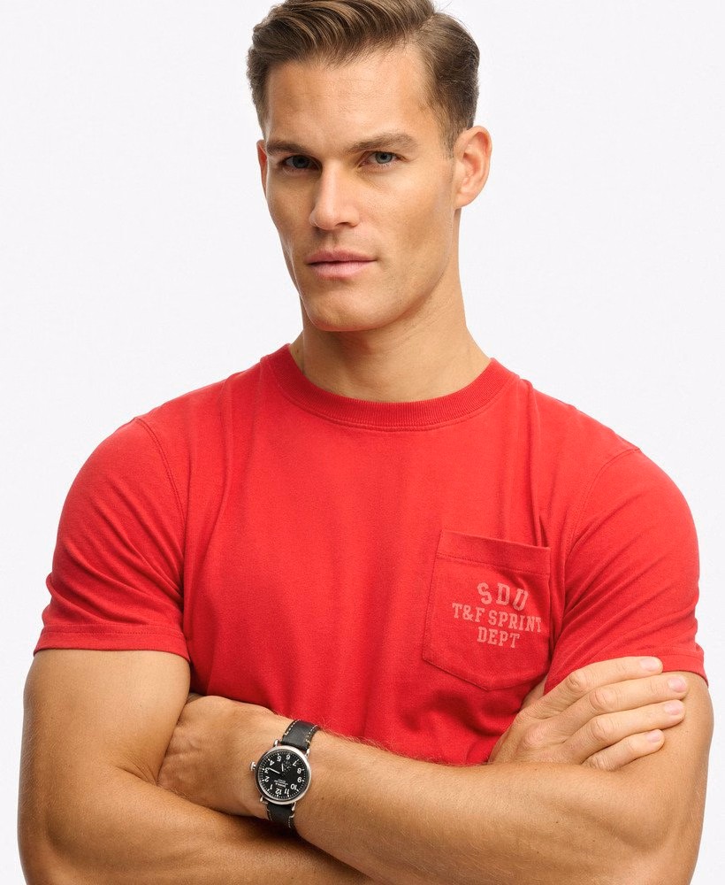 Vintage preppy relaxed T-shirt met borstzak