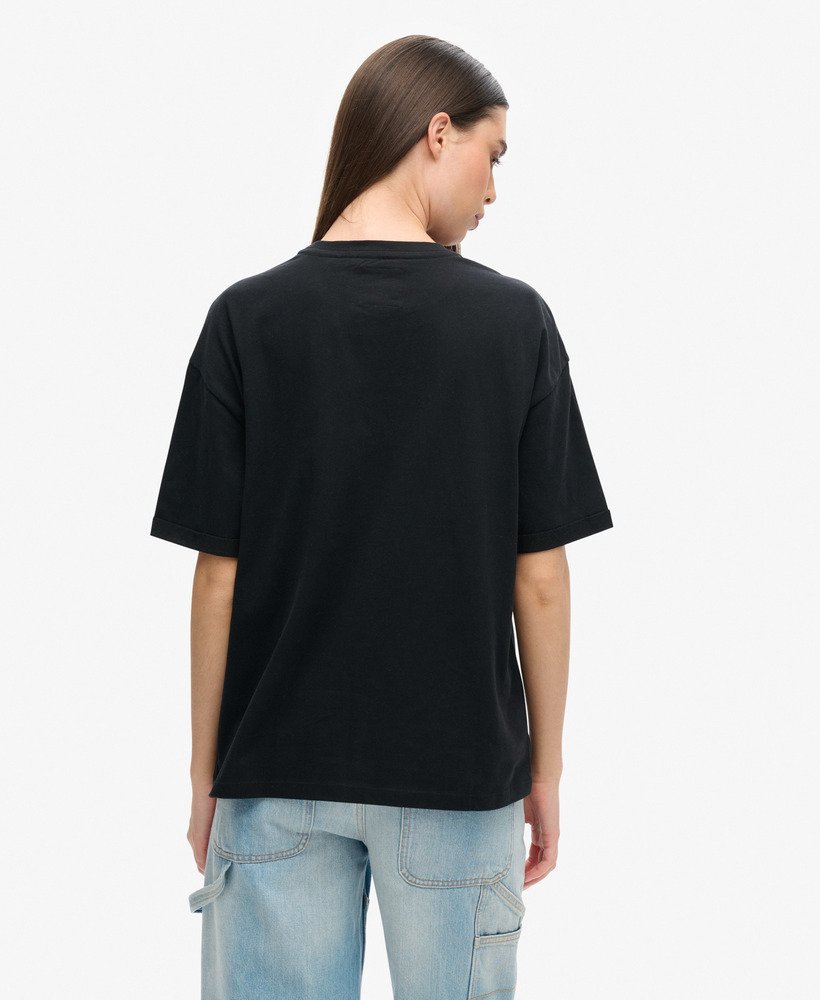 boxy t-shirt met zwitsers logo in zwart