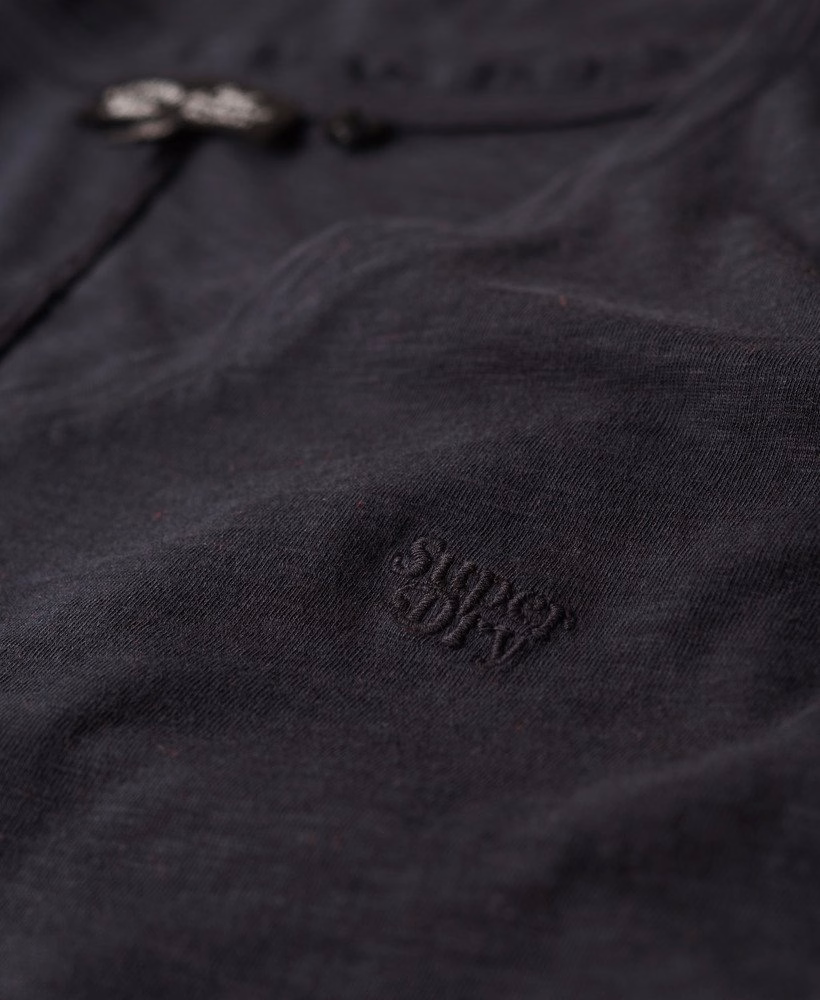 Geborduurd T-shirt met V-hals en slub-structuur