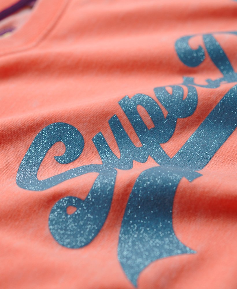 versierd vintage logo t-shirt in fusion coral