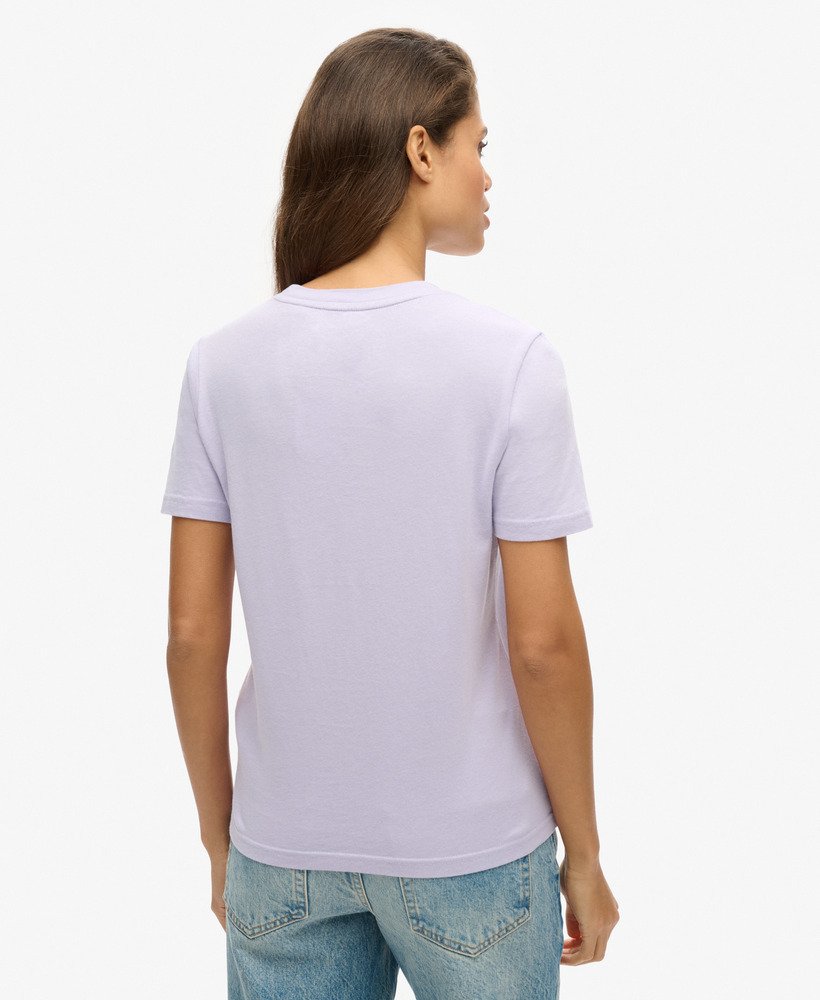 vintage t-shirt met reliëflogo in kosmisch hemelspaars