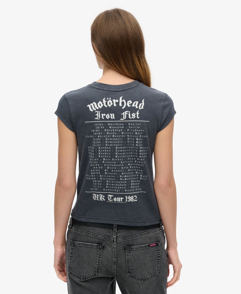motörhead x superdry t-shirt met korte mouwen in mid merch black